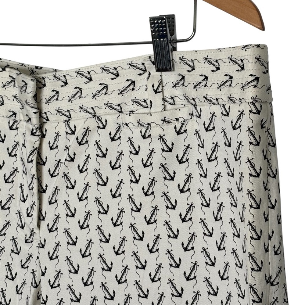 J Crew City Fit Straight Leg Cropped Anchor Printed Pants Size 14 Nautical - Picture 2 of 13
